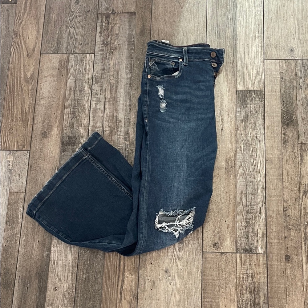 Distressed Blue Jeans